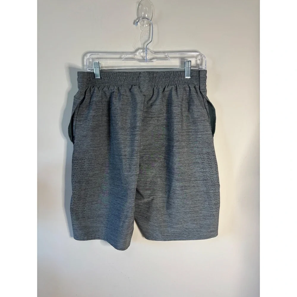 Adidas Mens Training Shorts Grey Heathered Perforated Athletic Gym Size Large